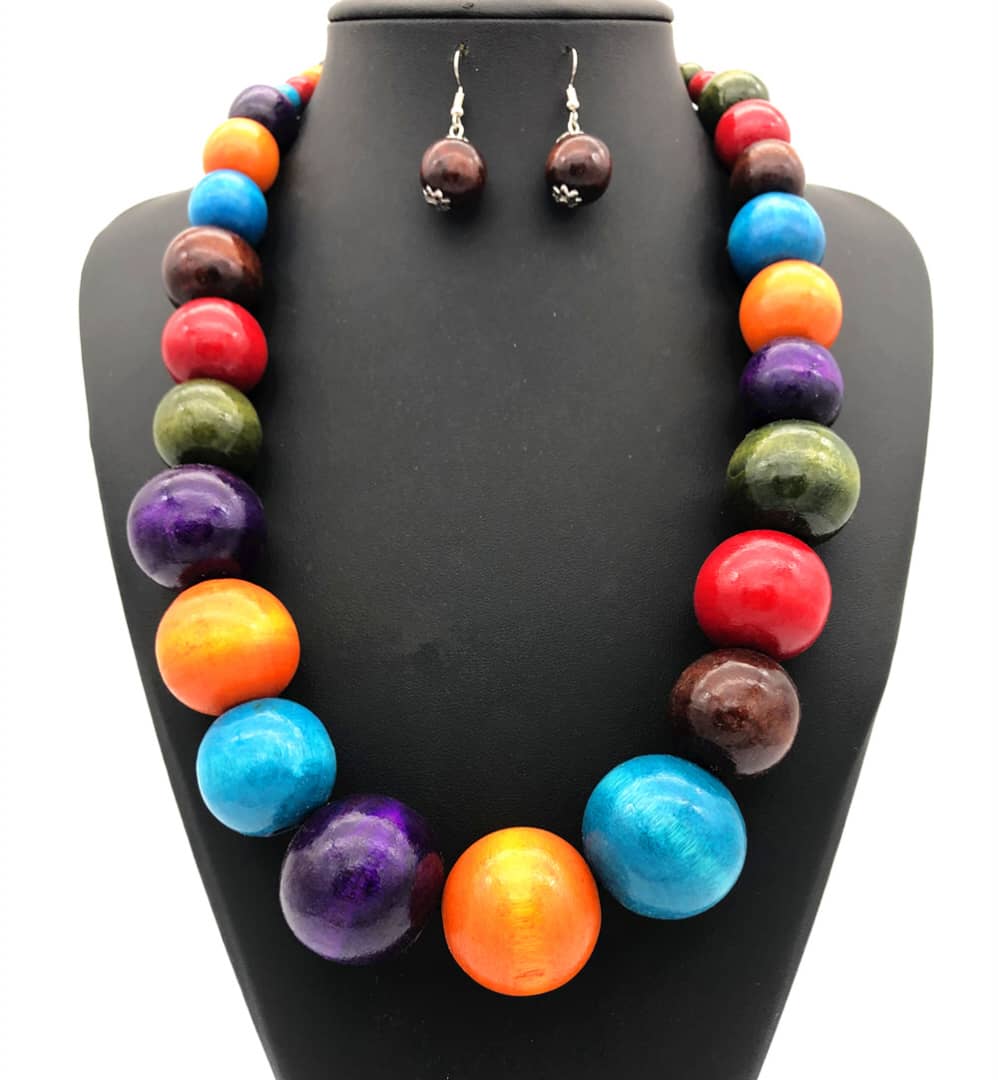 Beaded Necklace And Earrings